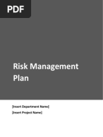 Risk Management Plan: (Insert Department Name) (Insert Project Name)