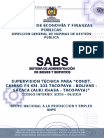 Ministerio de Economía Y Finanzas Públicas: Const. Camino F4 Km. 101 Tacopaya - Bolivar - Sacaca (Auki Khasa - Tacopaya) "