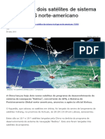 China lança dois satélites de sistema rival do GPS norte