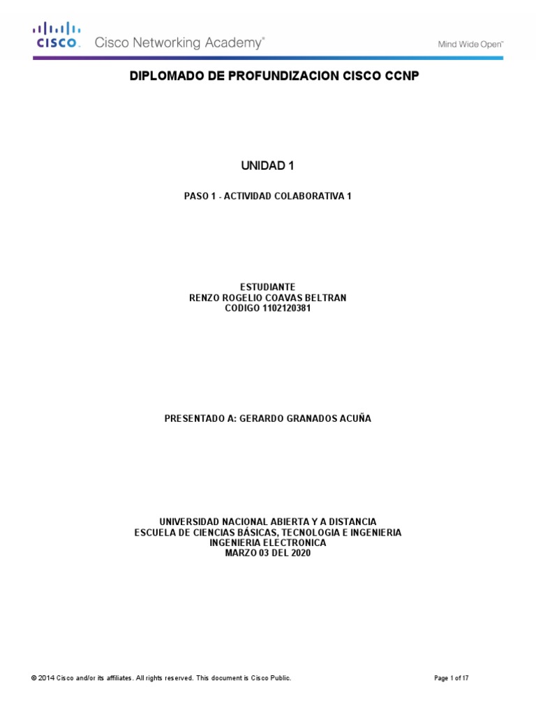 CCNPv7 - ROUTE - Lab2-3 - EIGRP-IPv6 - Student UNAD | PDF | I Pv6 | Routing
