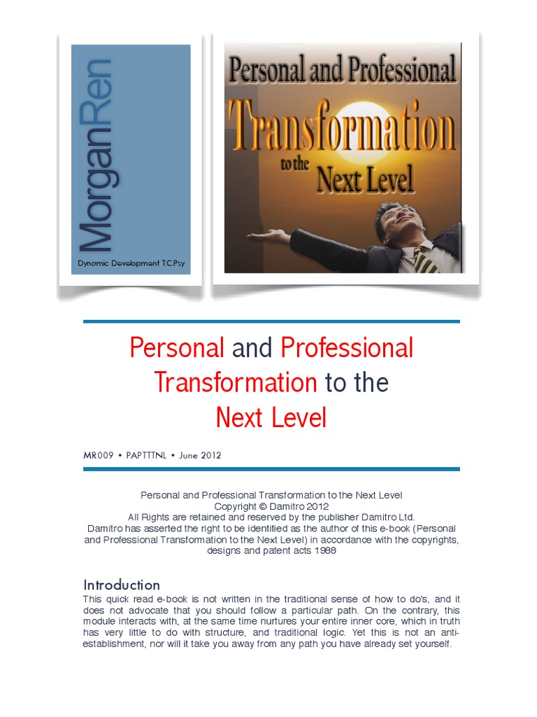 Personal Professional Transformation Next Level: and To The | PDF ...