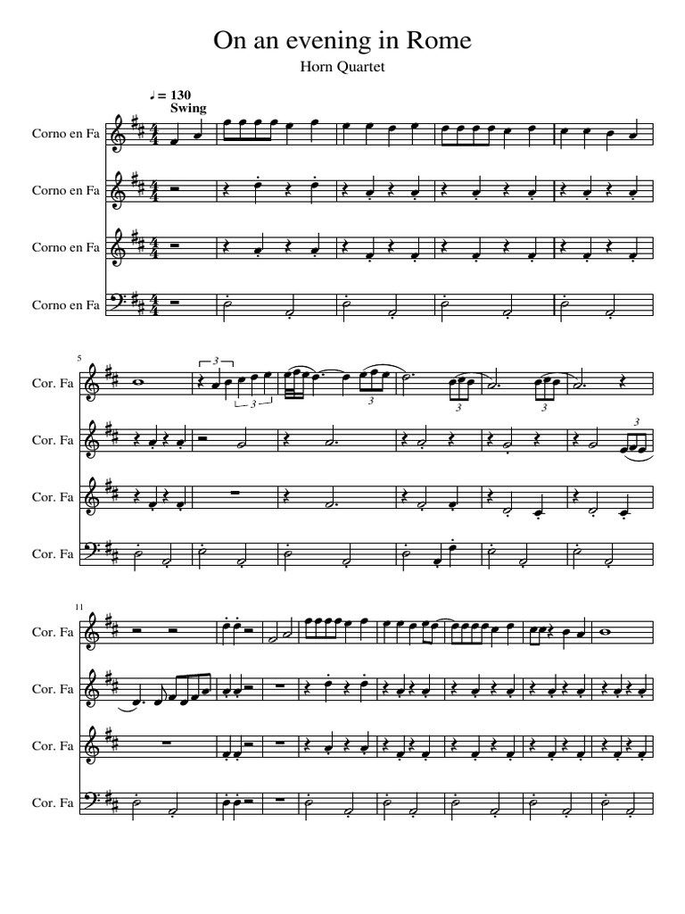On An Evening in Rome: Horn Quartet | PDF | Musical Instruments ...