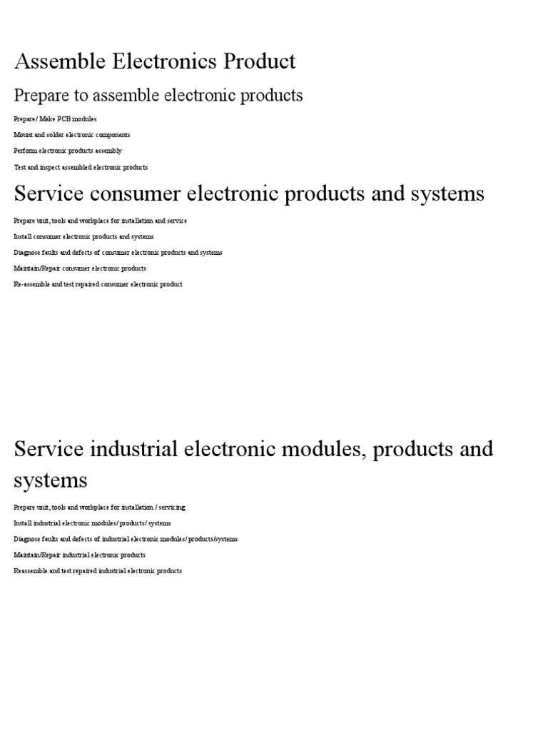 Electronics Product Assembly Guide | PDF | Computers | Technology ...