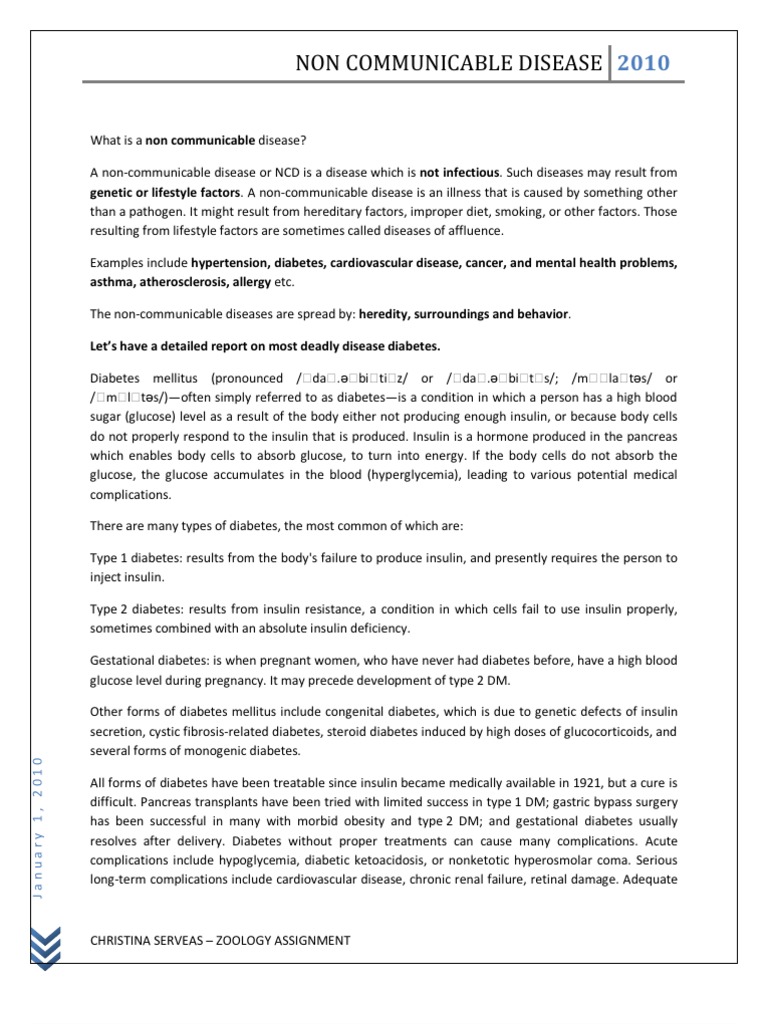Non Communicable Disease | PDF | Hyperglycemia | Diabetes