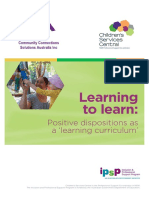Learning To Learn Positive Dispositions As A Learning Curriculum