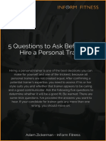 5 Questions To Ask Before You Hire A Personal Trainer: Adam Zickerman - Inform Fitness