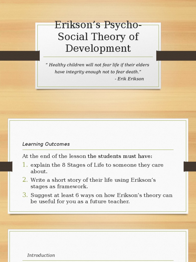 free paper on eriksons stages of development