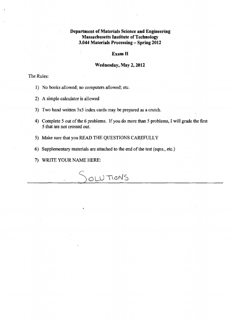 MIT3 044S13 2012exam2solns | PDF | Fluid Dynamics | Materials Science