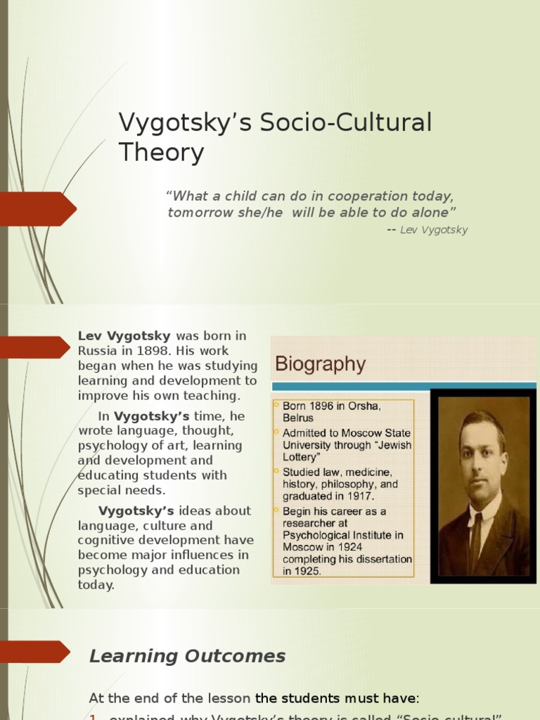 Of Cognitive Lev Vygotsky Beliefs The Complete Guide To Lev Vygotsky's  Learning Theories