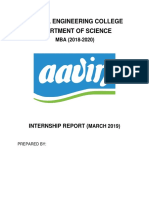 Velammal Engineering College Department of Science: Internship Report (