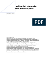 La Formación Del Docente en Lenguas Extranjeras