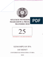 2018 - Soal Saintek SMM USU Kode 25 PDF