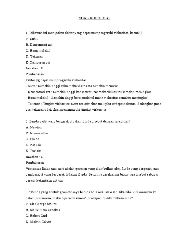 Contoh Soal Fenomena Antarmuka Farmasi Fisik Serta Jawabannya - Belajar