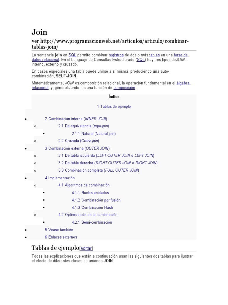Tipos de JOIN en MySQL: Guía Completa | PDF | SQL | Software de gestión ...