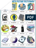 Computer Parts Vocabulary Esl Picture Dictionary Worksheet For Kids PDF