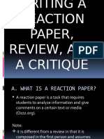 Reaction Paper, Review & Critique 12-D