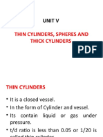 Unit V: Thin Cylinders, Spheres and Thick Cylinders