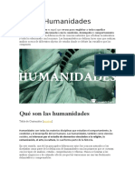 Humanidades: Qué Son Las Humanidades