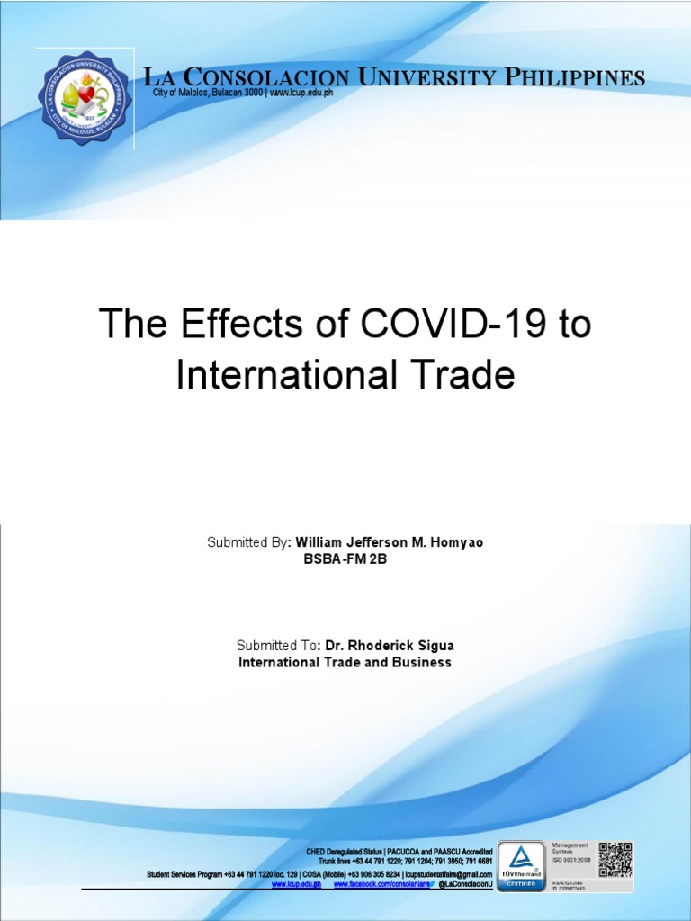 Effects of Covid 19 To International Trade | PDF | China | World Politics