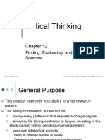 Critical Thinking: Finding, Evaluating, and Using Sources