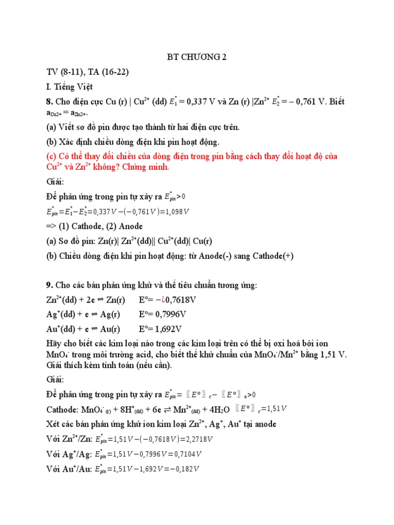 BT Chuong 2 - Anh Huy | PDF