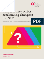 Constructive Comfort: Accelerating Change in The NHS: Policy Analysis