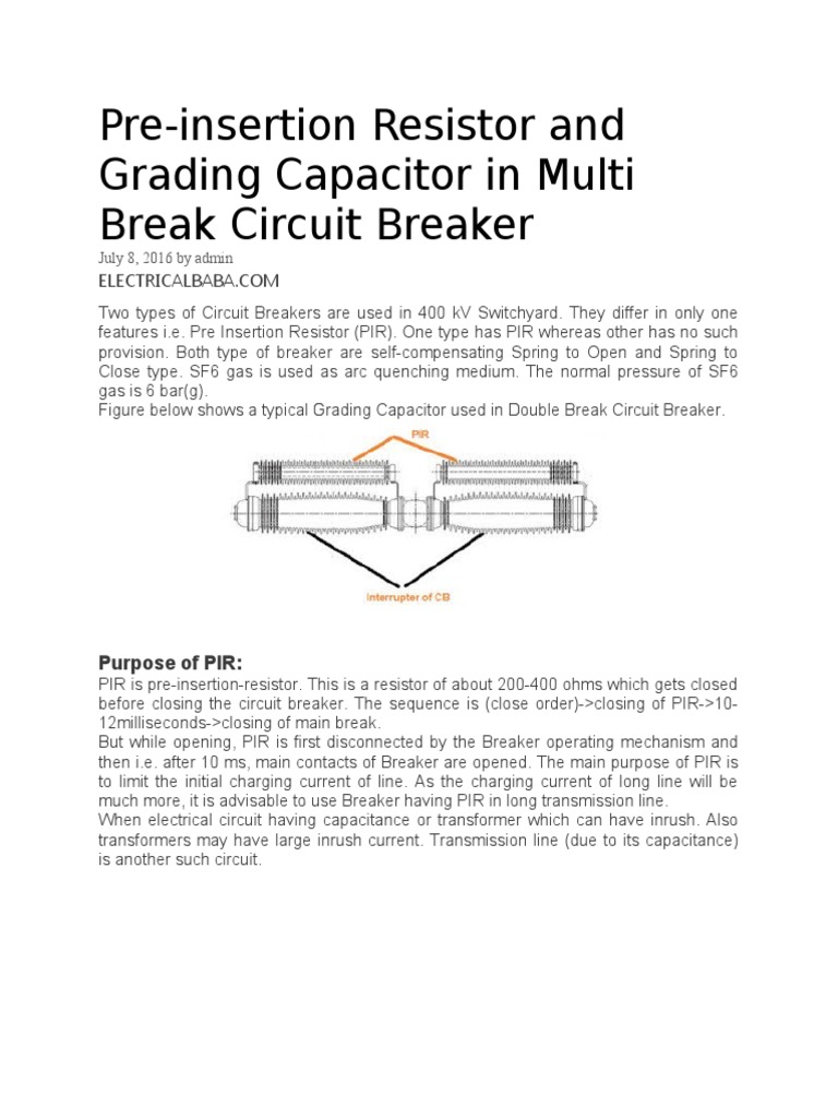 Line CB Pir - Grading Capacitor | PDF