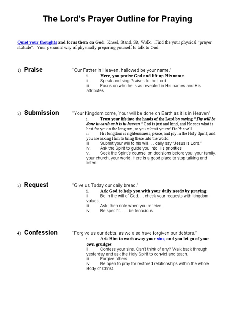 The Lord’s Prayer Outline | Lord’s Prayer | Armor Of God