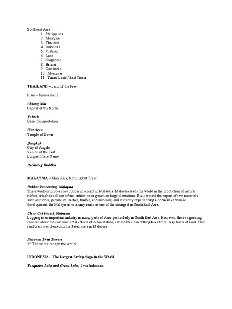 Southeast Asia | PDF