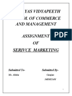 Lingayas Vidyapeeth School of Commerce and Management Assignment OF Serivce Marketing