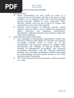 1.1 Internal Control Structure and Management Philosophy: Part 1: Section E Internal Controls