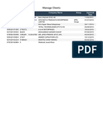 Manage Clients: CA# T24CP# NTN Company Name Group Approval Date