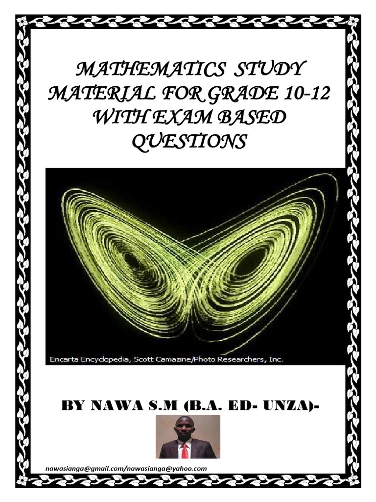 Grade 10-12 Mathematics Study Material | PDF | Determinant | Area