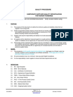 Corporate Supplier Specification For Wafer Foundries