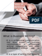 THE BUSINESS OF BUSINESS WRITING