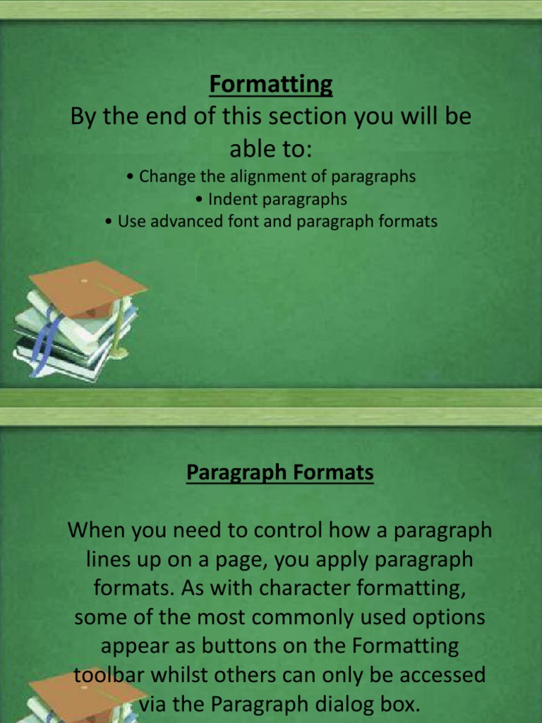 Word Paragraph Formatting Guide | PDF | Paragraph | Button (Computing)
