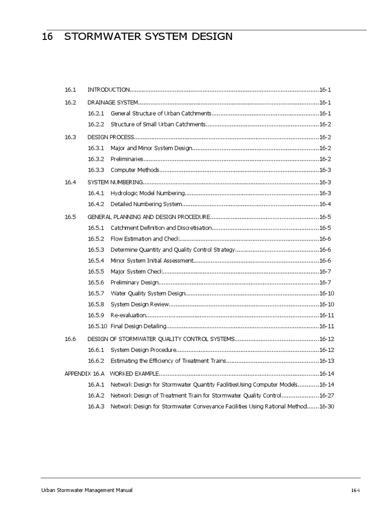 16 Stormwater System Design: Urban Stormwater Management Manual 16-I ...