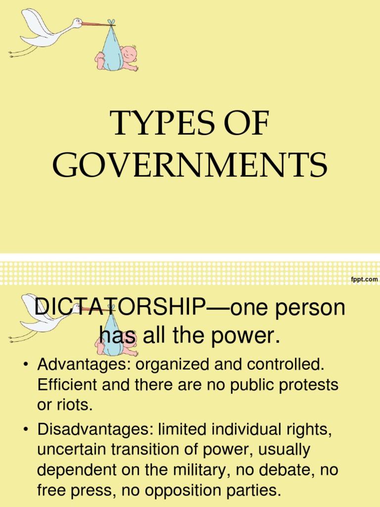 Types of Governments Explained with Cows PDF Monarchy Dictatorship