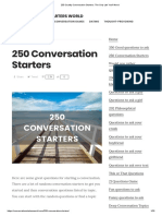 250 Quality Conversation Starters - The Only List You'll Need