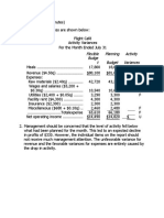 Flight Cafe Activity Variances Report