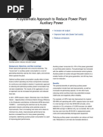 A Systematic Approach To Reduce Power Plant Auxiliary Power