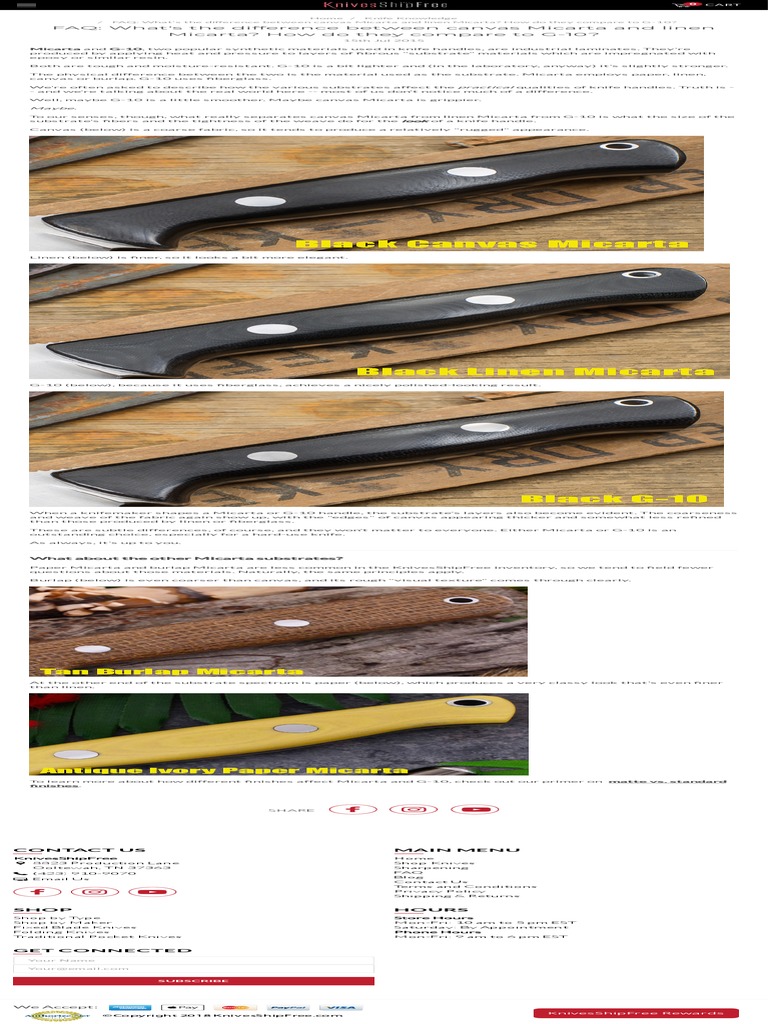 FAQ What's The Difference Between Canvas Micarta and Linen Micarta