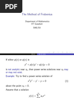 The Method of Frobenius: Department of Mathematics IIT Guwahati Shb/Su