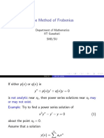 The Method of Frobenius: Department of Mathematics IIT Guwahati Shb/Su