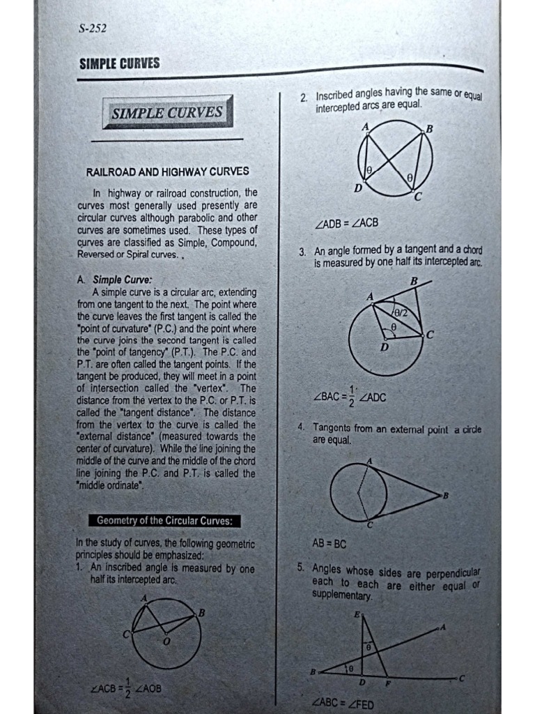 Circular (Horizontal Curves Problems) | PDF