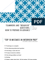 Teamwork and "Behavior" Questions: How To Prepare in Advance