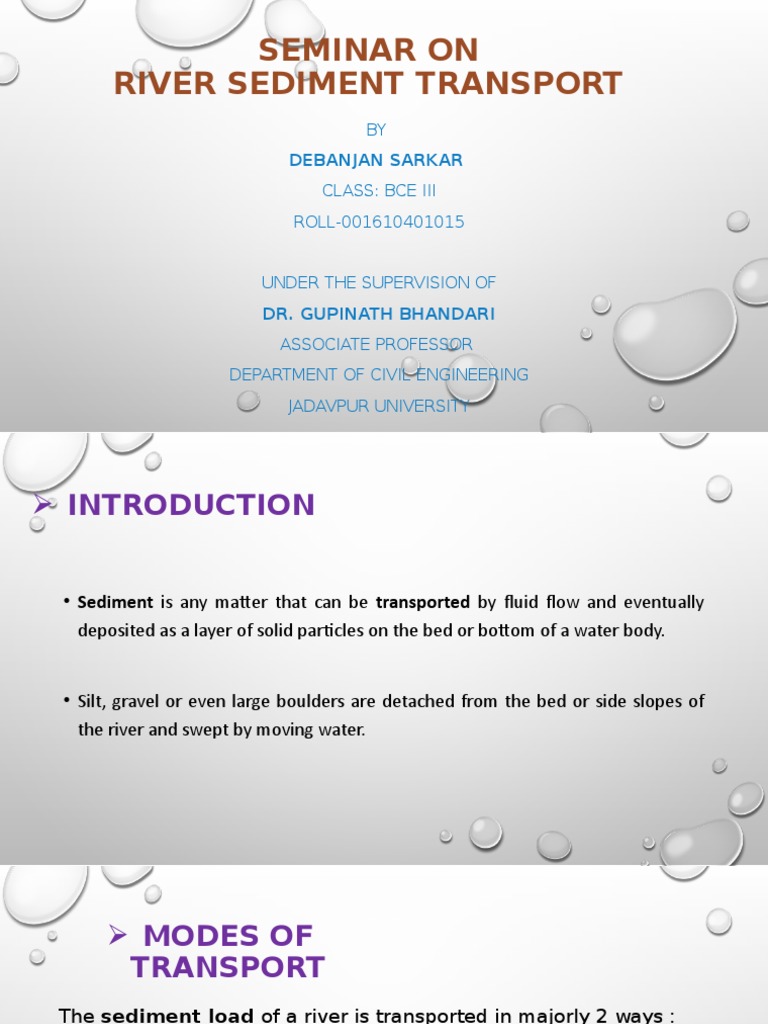 River Sediment Transport Seminar Overview | PDF | Sediment | River