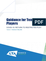 Guidance For Tennis Players: Covid-19: Return To Restricted Play