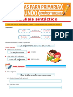 Análisis Sintáctico de Las Oraciones para Segundo Grado de Primaria