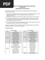 BACC 381 Accounting Information Systems Fall 2018 Individual Term Project